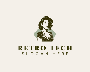 Retro Woman Pinup logo design