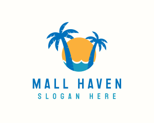 Tropical Sunset Beach logo design