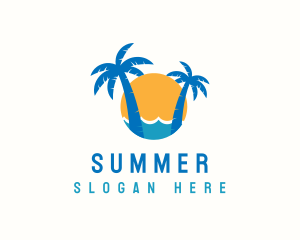 Tropical Sunset Beach logo design