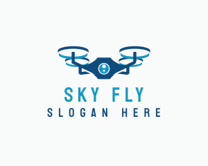 Aerial Drone Quadcopter logo design