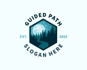 Path - Moon Night Forest Path logo design