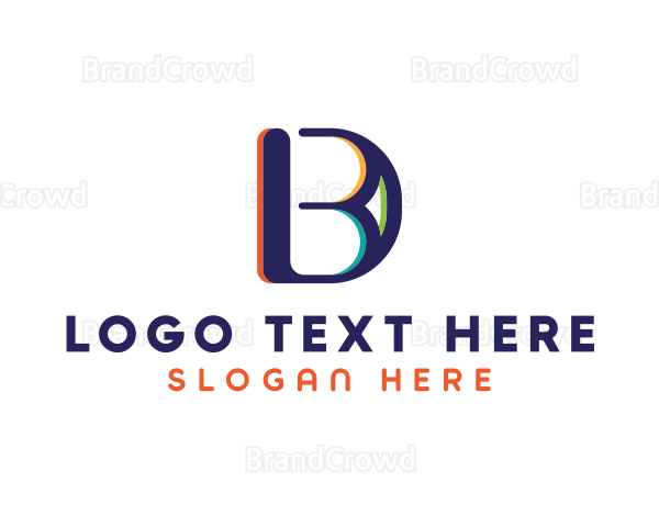 Colorful Monogram Letter DB Logo