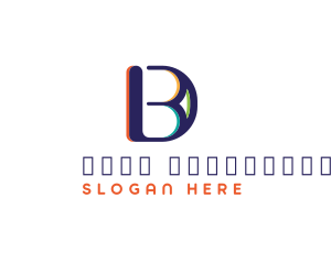 Colorful Monogram Letter DB  logo design
