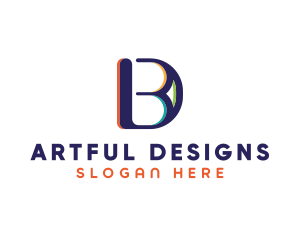 Colorful Monogram Letter DB  logo design