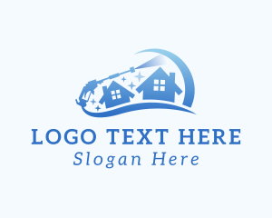 Disinfectant - Pressure Washing Home Cleaning logo design