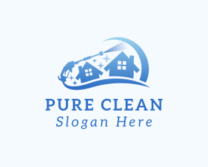 Pressure Washing Home Cleaning logo design