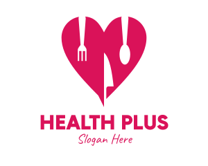 Restaurant - Pink Heart Utensil Restaurant logo design