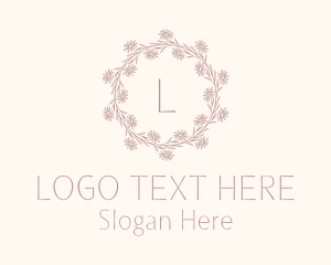 Daisy Garden Wreath Plant Logo