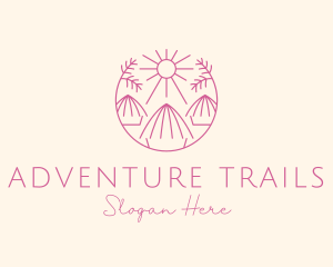 Tropical Palm Tree Hut logo design