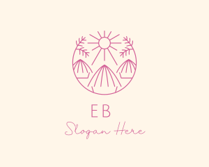 Tropical Palm Tree Hut logo design