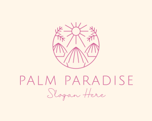 Tropical Palm Tree Hut logo design