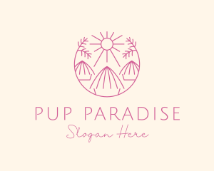 Tropical Palm Tree Hut logo design