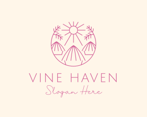 Tropical Palm Tree Hut logo design