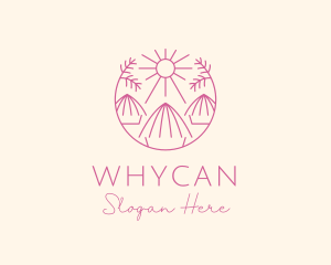 Outline - Tropical Palm Tree Hut logo design