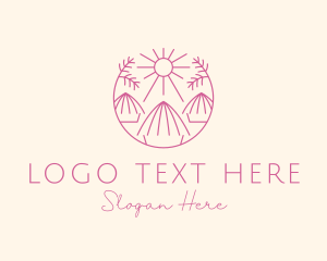 Maldives - Tropical Palm Tree Hut logo design