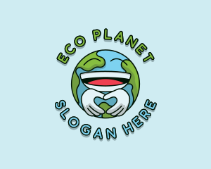 Heart Planet Earth logo design