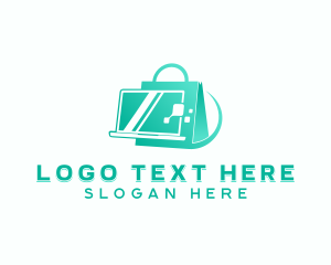 Online Order - Tech Laptop Shopping logo design