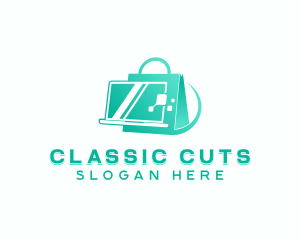 Tech Laptop Shopping logo design