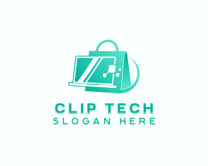 Tech Laptop Shopping logo design