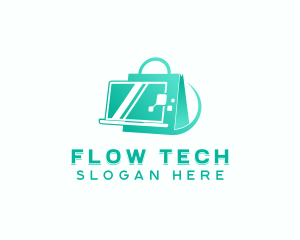 Tech Laptop Shopping logo design