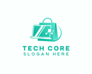 Tech Laptop Shopping logo design