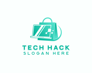 Tech Laptop Shopping logo design