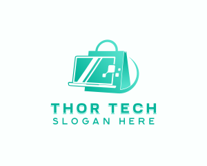 Tech Laptop Shopping logo design