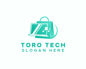 Tech Laptop Shopping logo design