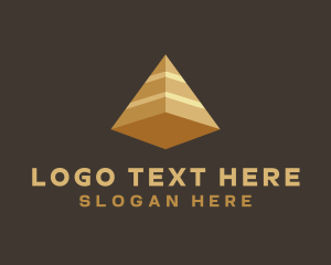 Strategy - Gold Corporate Pyramid logo design