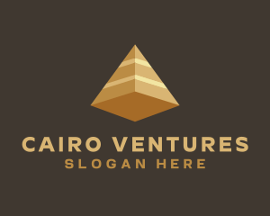 Cairo - Gold Corporate Pyramid logo design