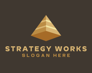 Gold Corporate Pyramid logo design