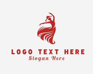 Dancing - Dancing Woman Dress logo design