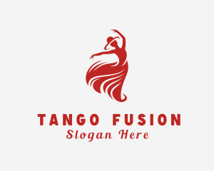 Tango - Dancing Woman Dress logo design