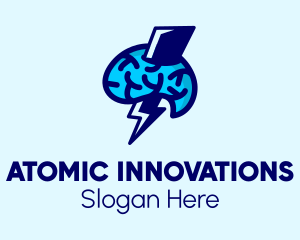 Genius Lightning Brain  logo design