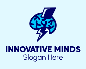 Genius - Genius Lightning Brain logo design