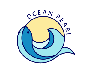 Fish Tail Beach Wave logo design