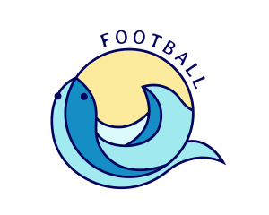 Fish - Fish Tail Beach Wave logo design