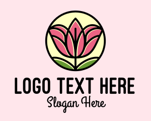 Floral Arrangement - Monoline Flower Garden logo design