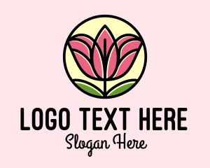 Flower Arrangement - Monoline Flower Garden logo design