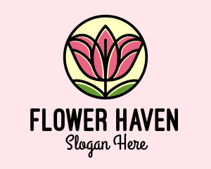 Monoline Flower Garden logo design