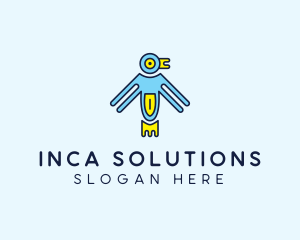 Inca - Aztec Bird Symbol logo design