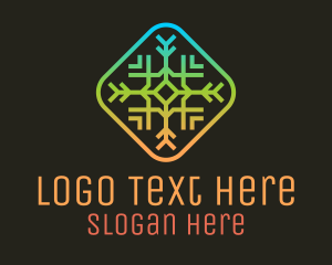 Rainbow - Rainbow Snowflake Badge logo design