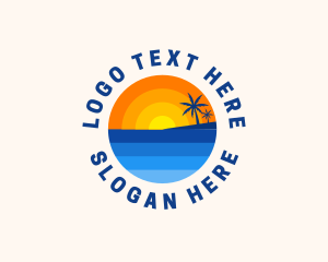 Swimming - Sun Beach Resort logo design