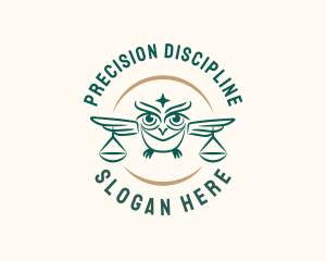 Discipline - Owl Law Scales logo design