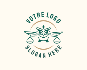 Bird - Owl Law Scales logo design
