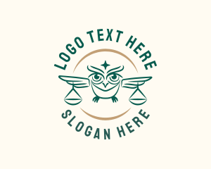 Owl - Owl Law Scales logo design