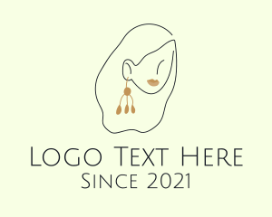 Dangling Earrings - Elegant Woman Earring logo design