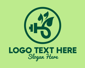 Green - Green Dumbbell Leaves logo design