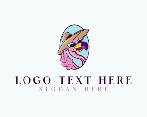 Hat - Flamingo Bird Fashion logo design