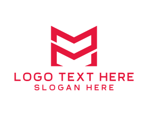 Initial - Modern Tech Badge Letter M logo design